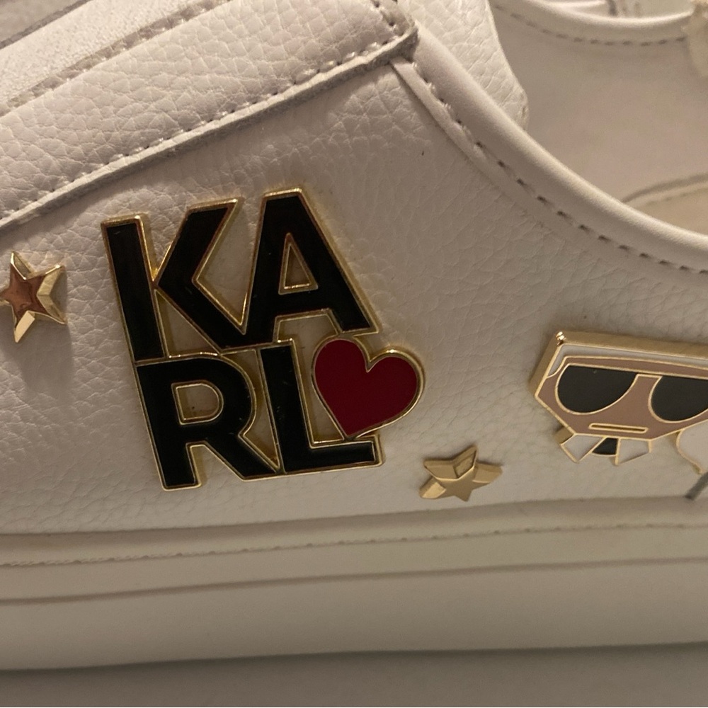 Karl Lagerfeld White Slip-On Sneakers - Picture 9 of 13